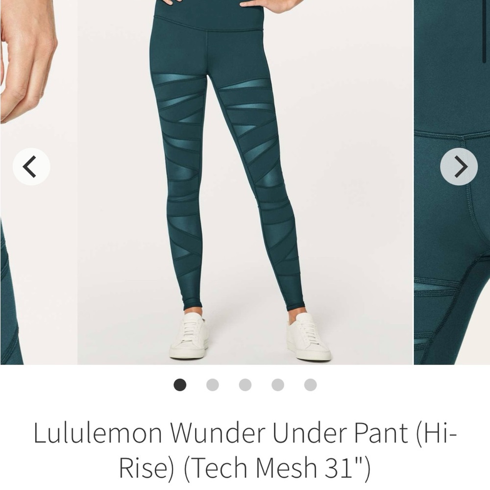 💚 Lululemon Athletica Green yogaTech Mesh Leggings, size 4 (EUC)